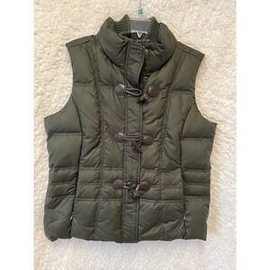 EDDIE BAUER L Goose Down‎ Puffer Vest Green Toggle Closure Premium Quality Gorpc